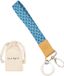 Things of Happiness Korte lanyard met sleutelring en karabijnhaak (blauw/wit)