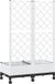 vidaXL Tuinplantbak met schutting en wielen Wit 80 x 40 x 131,5 cm PP