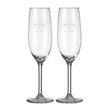 KadoWereld Verres à champagne - 2 pièces, Verre, Transparent, 0,21 L