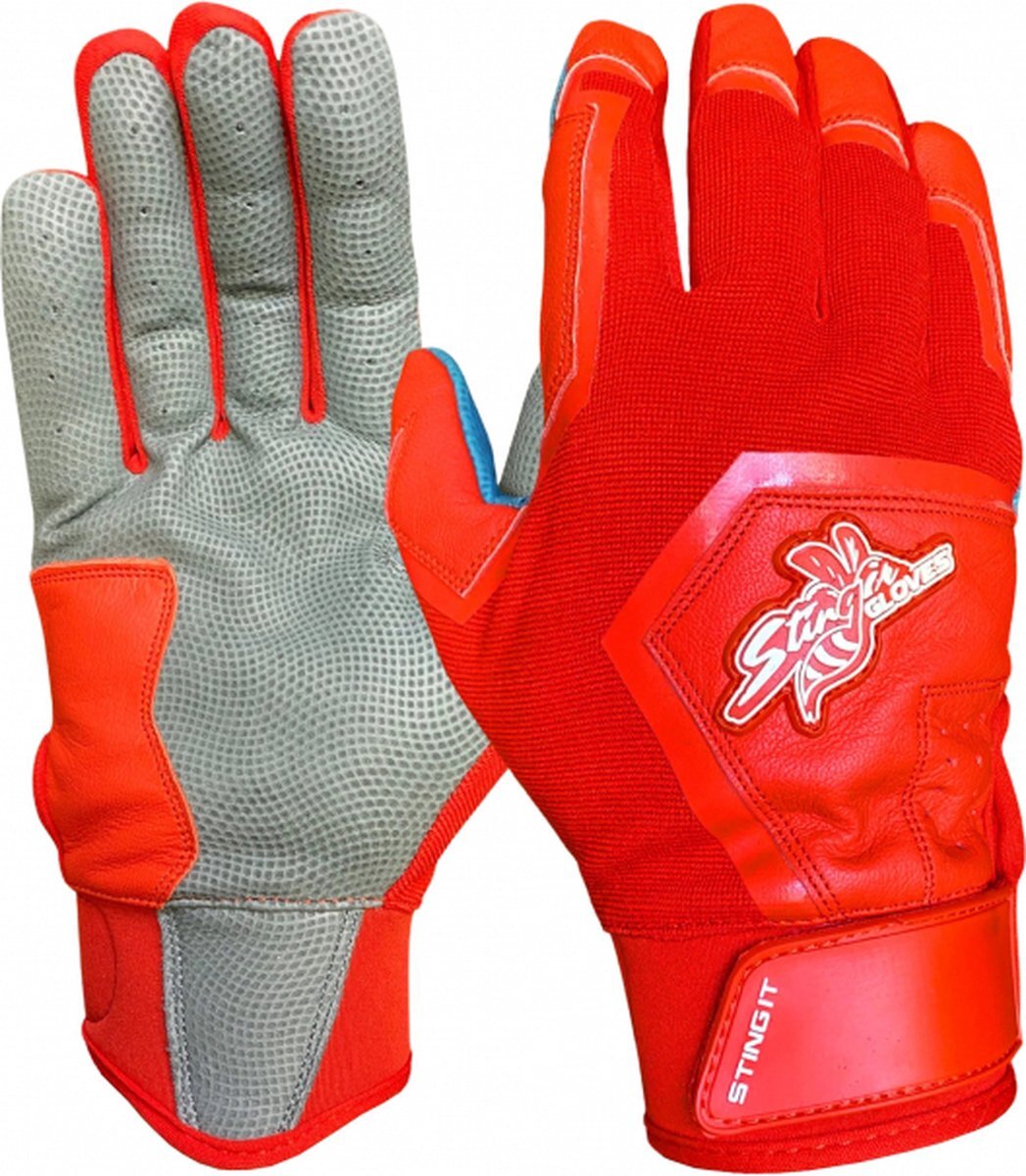 Stinger - MLB - Honkbal - Slaghandschoentjes - Sting Squad - Baseball Batting Gloves - Rood - Volwassenen - Medium