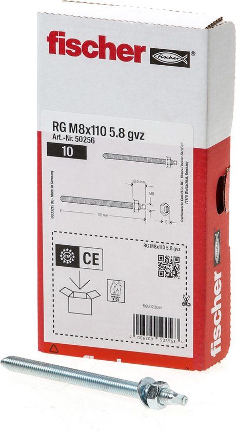 Fischer RGM draadstang 8x110 - per 10 stuks