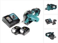 Makita DCS 552 RG 18 V accu metalen handcirkelzaag 136 mm + 2x 6,0 Ah accu en lader + zaagblad en veiligheidsbril