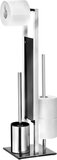 WENKO Rivalta Toiletbutler - RVS glanzend - Toiletborstel, Toiletrolhouder & Reserverolhouder