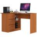 Akord Bureau d'angle gauche B16 / Bureau d'ordinateur / Table d'ordinateur / Bureau / Hêtre / 124 x 77 x 85 cm