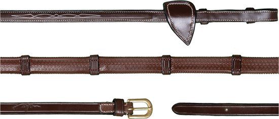 Dy'on 1/2 Rubber Reins With Stops - Brown - Full