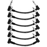 Donner 6-inch gitaar patchkabel gitaar effect pedaal kabel zwart 6 pack