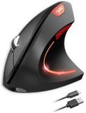 ElementKey ERGO5 Pro Ergonomische Verticale Muis – Bluetooth 5.1 + 2.4 GHz – 2400 DPI – 6 Toetsen – Zwart