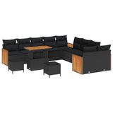 vidaXL Tuinbank Set 13-delig Zwart