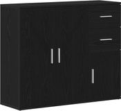 vidaXL Dressoir zwart eiken 91x29,5x75 cm bewerkt hout