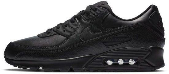 Nike Air Max 90 Leather Heren Sneakers Black/Black-Black
