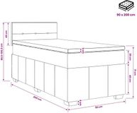 vidaXL Boxspringbed met matras en hoofdeinde, blauw, 90 x 200 cm, stof