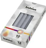 Bolsius Gotische Kaarsen Zilvergrijs 24.5 cm - 12 Stuks