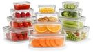 Elzusha - Boîtes de conservation hermétiques pour aliments - Lot de 12 pièces - Plastique sans BPA - Organisateur pour réfrigérateur - Boîtes de rangement avec couvercle - Adaptées pour les de nourriture