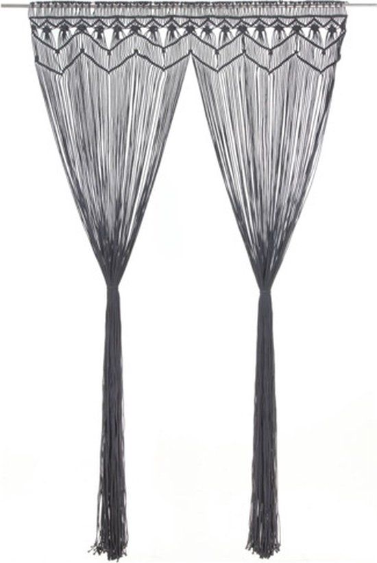 vidaXL Gordijn macramé 140x240 cm katoen antraciet