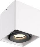 HOFTRONIC Dimbare LED Opbouwspot plafond Esto - Wit met grijze afdekring - IP20 - Kantelbaar