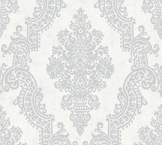 A.S. Création BAROK ORNAMENTEN BEHANG | Klassiek - Wit Grijs Zilver