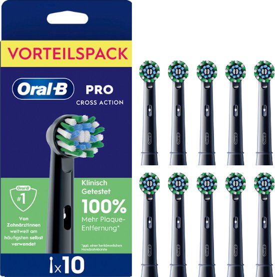 Oral-B Pro Cross Action - Opzetborstels - Zwart - 10 stuks