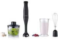 SEVERIN Mixeur plongeant 3-en-1 SM3762, 350W, avec pied amovible avec gobelet doseur de 700 ml, mini-hachoir et fouet, noir