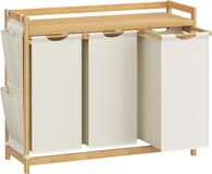 Songmics Wasmand – 3 compartimenten – 150L – 94×33×78 cm – Crèmewit