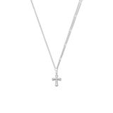 Lucardi Dames Stalen ketting met kruis - Ketting - Staal - Zilverkleurig - 47 cm