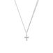Lucardi Dames Stalen ketting met kruis - Ketting - Staal - Zilverkleurig - 47 cm