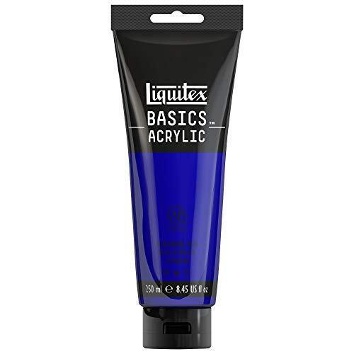 Liquitex 88700228 Basics enkelvoudig pigmenteerde acrylverf, kunstenaarspigmenten, lichtecht, medium viscositeit, goede kwaliteit, satijn finish - 250ml tube, Ultramarine Blue