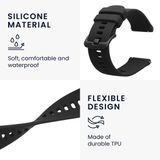 kwmobile horlogebandje geschikt voor 20mm Amazfit Active 2 / 2 Square / Active Edge / Bip 3 / GTS 3 4 polsband - Smartwatch bandje van TPU - Activity tracker horloge band in zwart