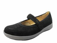 Ganter Ballerinas Dames Zwart Leer Klittenband Breed