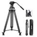 NEEWER LL34 78" Camera Videostatief One Step Snelspanner met Demping Vloeistofkop Robuust Koolstofvezel Statief met Dual Mode QR Plaat Compatibel met DJI RS Max Draagkracht 22 lbs