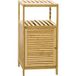 Meuble de rangement pour salle de bain en bambou 2 étagères et 1 placard avec porte 33 x 36,5 x 67 cm naturel