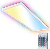 B.K.LICHT LED Plafondlamp met afstandsbediening, RGBIC, CCT, dimbaar, 58x20x3 cm, wit