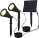 HOFTRONIC Bend duo Solar Tuinspot - Black - Solar Panel - IP65 - Dusk Sensor - Up to 12 Hours - Tiltable - 3000K Warm White - Solar Garden Lighting - Wall Lamp