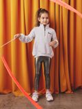 VERTBAUDET Set met sweater en metallic sportlegging voor meisjes gemêleerd grijs