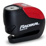 Radikal RK9 Anti-diefstal hangslot Motorfiets schijfalarm 120 Db Universele led-waarschuwing, rood, 6 mm