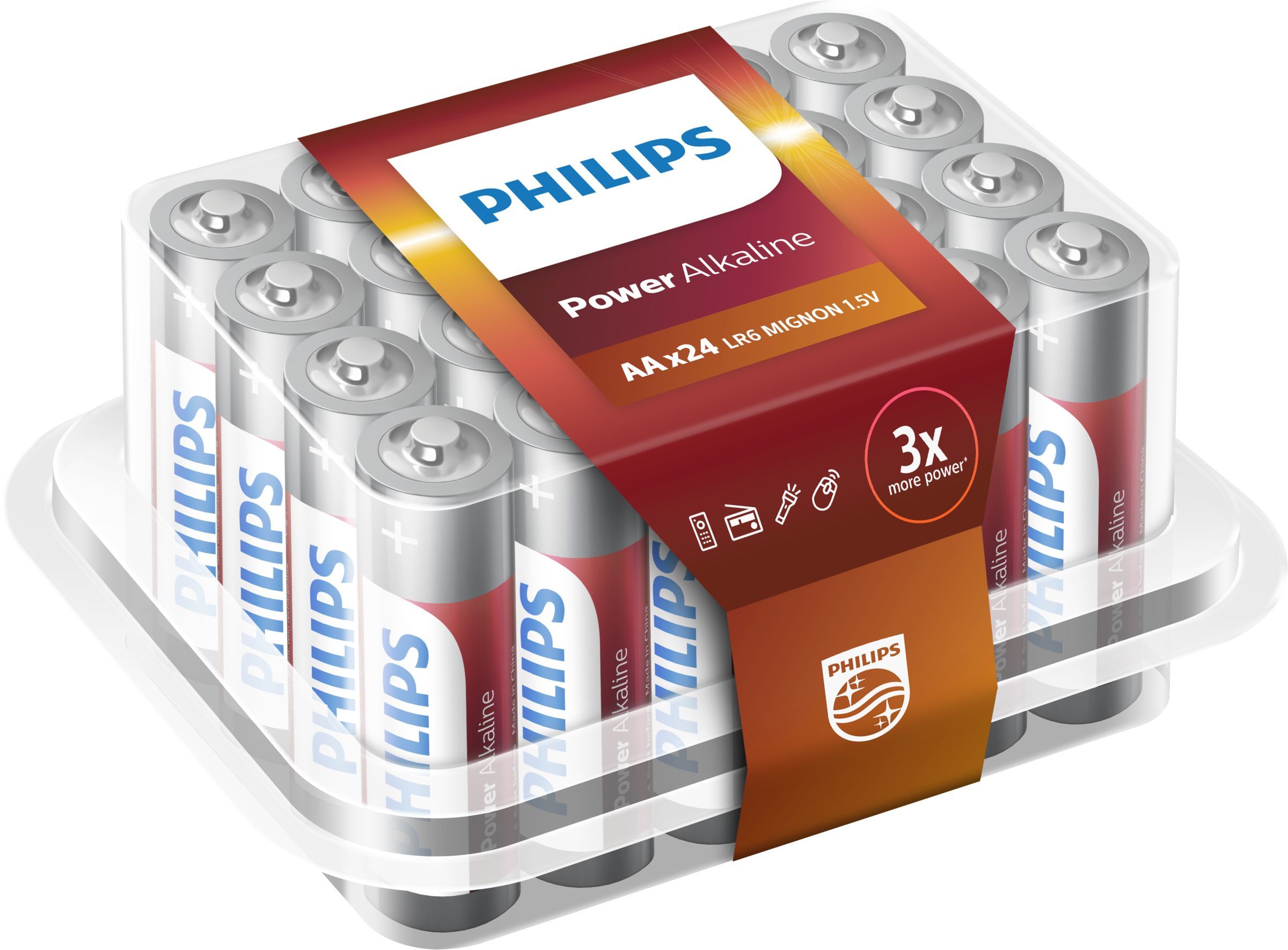 Philips Power Alkaline Batterijen LR6P24P/10 - 24 stuks