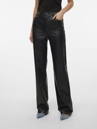 Vero Moda Vmtessa HR Wide PL Pants Noos 10310878 Black Women's Size - W30 X L34