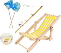 Gartenzwerg-Accessoires - Dekorativer Fischfangkorb und Fischernetz - Zubehör für festliche Kuchen - Dekoration mit Fischmotiven - Set mit 5 Stück