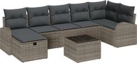 vidaXL Tuinbank Set 8 stuks Grijs Polyrattan