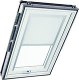 Origineel Roto Origineel Verduisterend Rolgordijn ZRV - Bijna Volledige Verduistering - Geleiderail Zilver - Voor Dakraam Serie Designo R6/R8, i8 en Classic 64/84 - Maat 074/078 | 07/07 - Kleur Stof Wit