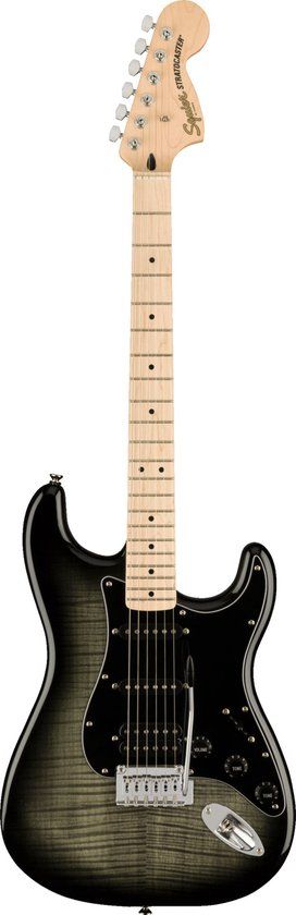 Squier Affinity Stratocaster FMT HSS MN Black Burst - Elektrische gitaar