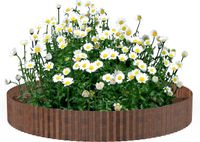 QEENTOE 20 mètres bordure de gazon flexible, bordure pour parterres de fleurs, ornement de jardin, 15 cm de haut, palissade, protection de tondeuse, couleur rouille, 4 pièces