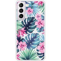 Samsung Galaxy S21 Tropical aquarelle Verstevigd hoesje met sublimatie bedrukking