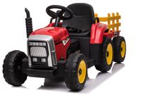FINOOS Elektrische kindertractor met aanhanger - 12V - Rood
