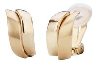 Hollander Jewels Traveller Clip Oorbellen - Oorclips Dames - Doré - Mat & Glanzend - 18 x 9 mm