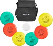 VEVOR Set de Disc Golf (6 + 1 Pcs.) pour Débutants, Set de Démarrage avec Putter, Mid-Range, Driver, Incluant Mini-Marqueur, Sac à Dos Portable, pour Jardin, Pelouse, Plage et Parc, Extérieur.