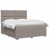 vidaXL Boxspringbed met matras met hoofdeinde Taupe 140 x 190 cm Stof