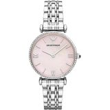 Emporio Armani AR1779 - Dameshorloge - Roestvrij staal - Perzikkleurige wijzerplaat