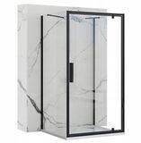 Rea Rapid Swing Black 80x80 - 195 cm - U-Douchecabine - Vierkant - Zwart