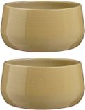 Mica Decorations plantenpot schaal Venice - 2x - beige - terracotta - D34 x H16.5 cm