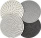 Jhubers Goods - Set van 4 ronde panonderzetters - 18 cm - Beige/Donkergrijs/Lichtgrijs